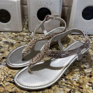 Nicole Nziva gold embelished sandals